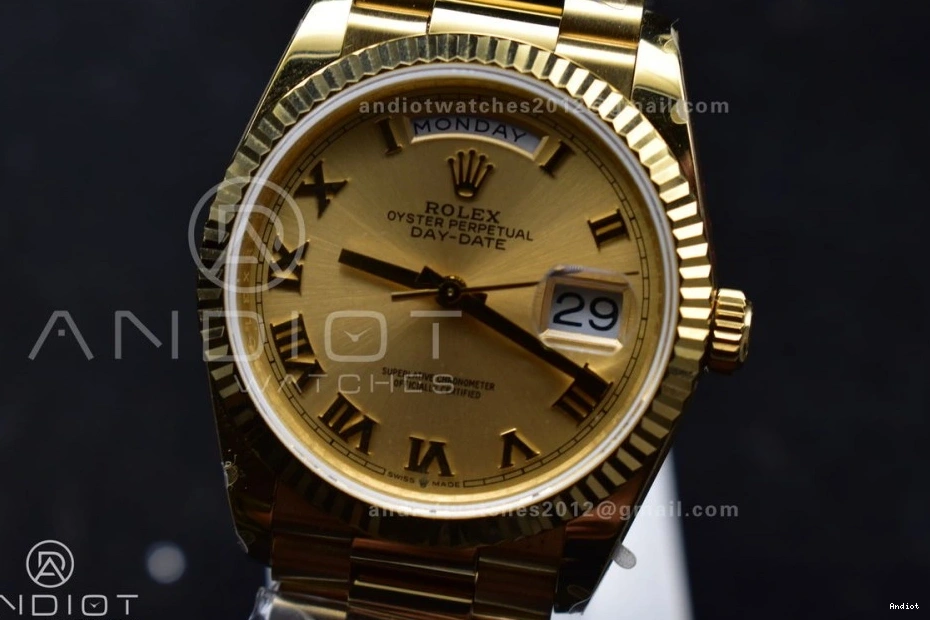904L Mark with V5 Steel 36 vr3255 Weight) Bracelet Best Edition Roman on Dial President Gold (Gain YG DayDate QF 1121